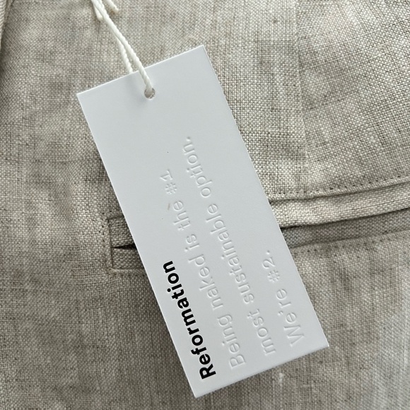 Reformation NWT Olivia Linen Two Piece matching set, 6 Color Oatmeal $278 Retail - Picture 7 of 11
